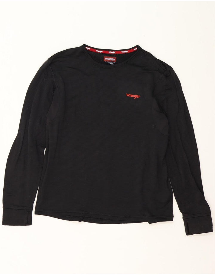 WRANGLER Womens Top Long Sleeve UK 16 Large Black Polyester Vintage Wrangler and Second-Hand Wrangler from Messina Hembry 