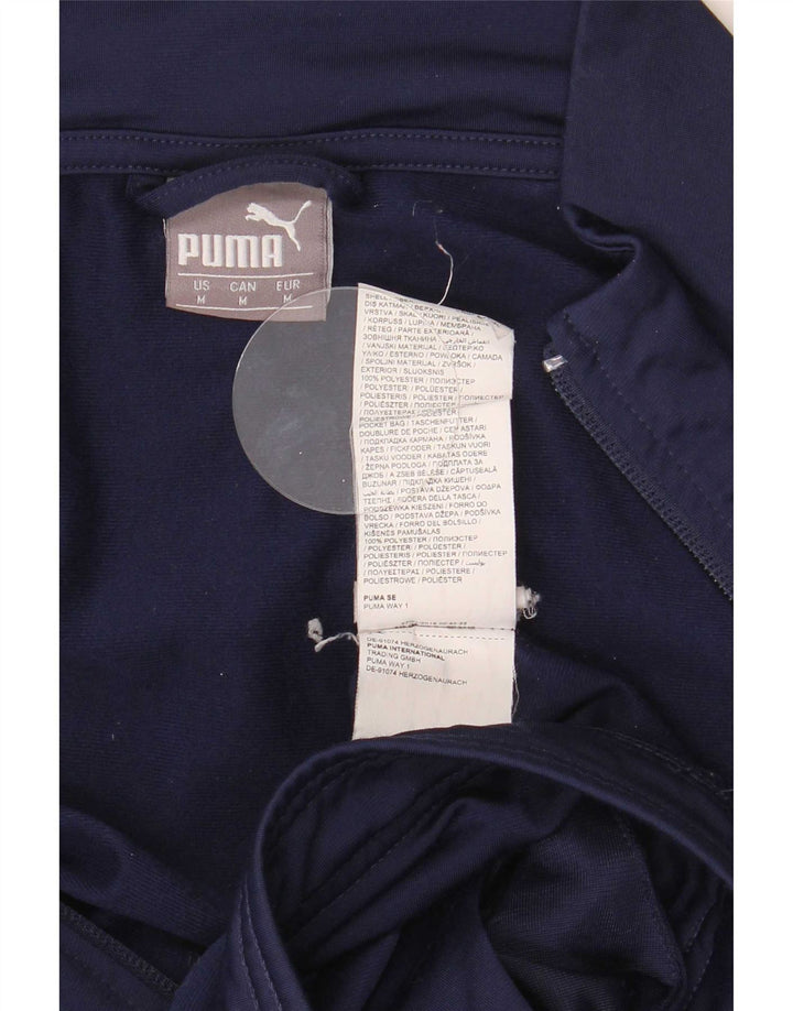 Giacca da tuta da uomo Puma Medium in poliestere color block blu navy