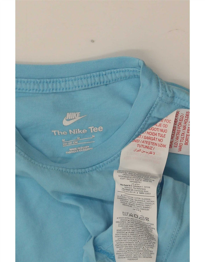 T-shirt da ragazzo Nike Top 10-11 anni in cotone blu medio