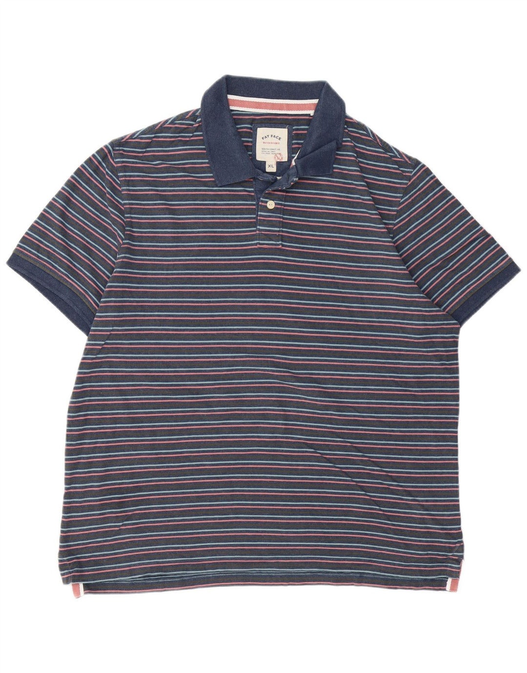 Polo da uomo FAT FACE XL in cotone a righe blu navy