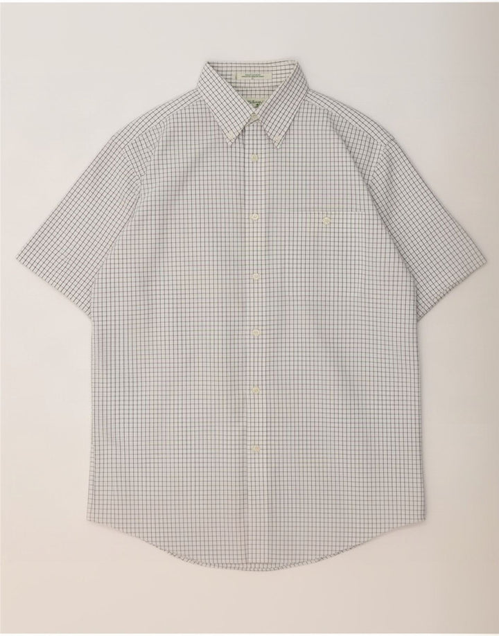 Camicia a maniche corte da uomo Orvis in cotone a quadretti bianco medio