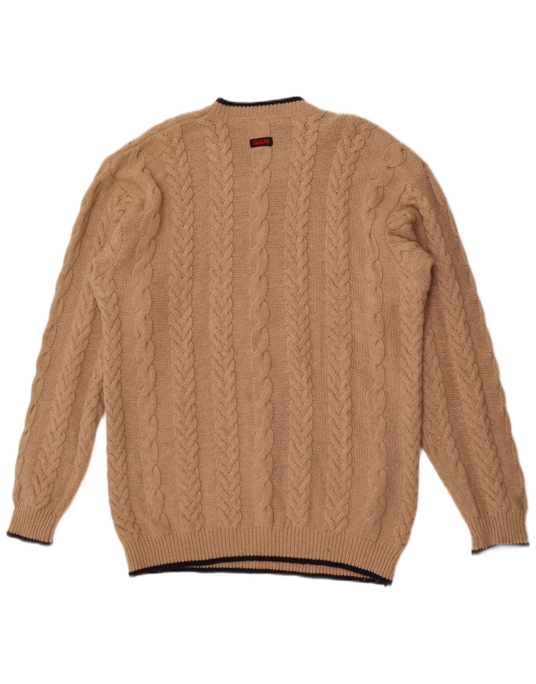 Maglione da uomo con scollo a V Slam XL in lana beige