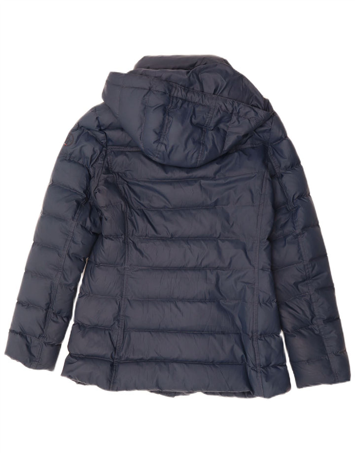 Giacca imbottita con cappuccio da donna Tommy Hilfiger UK 10 Small poliestere blu navy