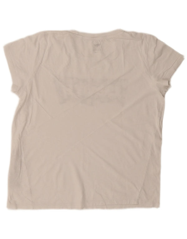 T-shirt grafica da donna Levi's Top UK 16 grande cotone bianco