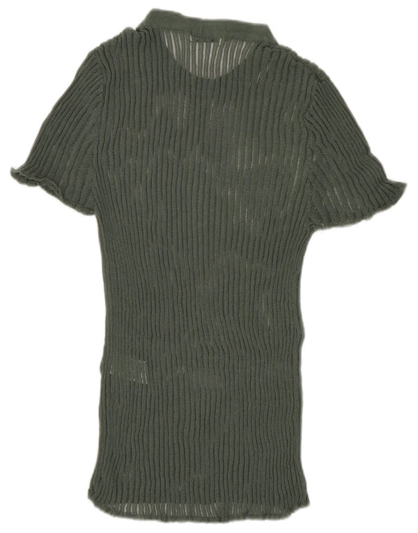 Top Zara in maglia da donna in camicetta UK 8 Small verde viscosa