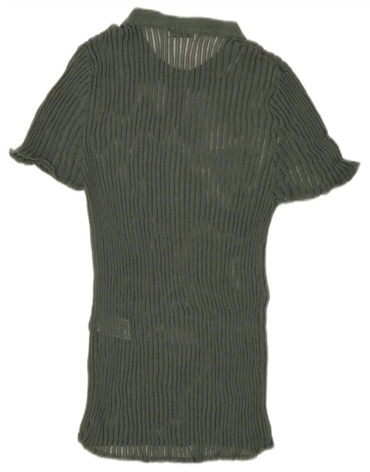 Top Zara in maglia da donna in camicetta UK 8 Small verde viscosa