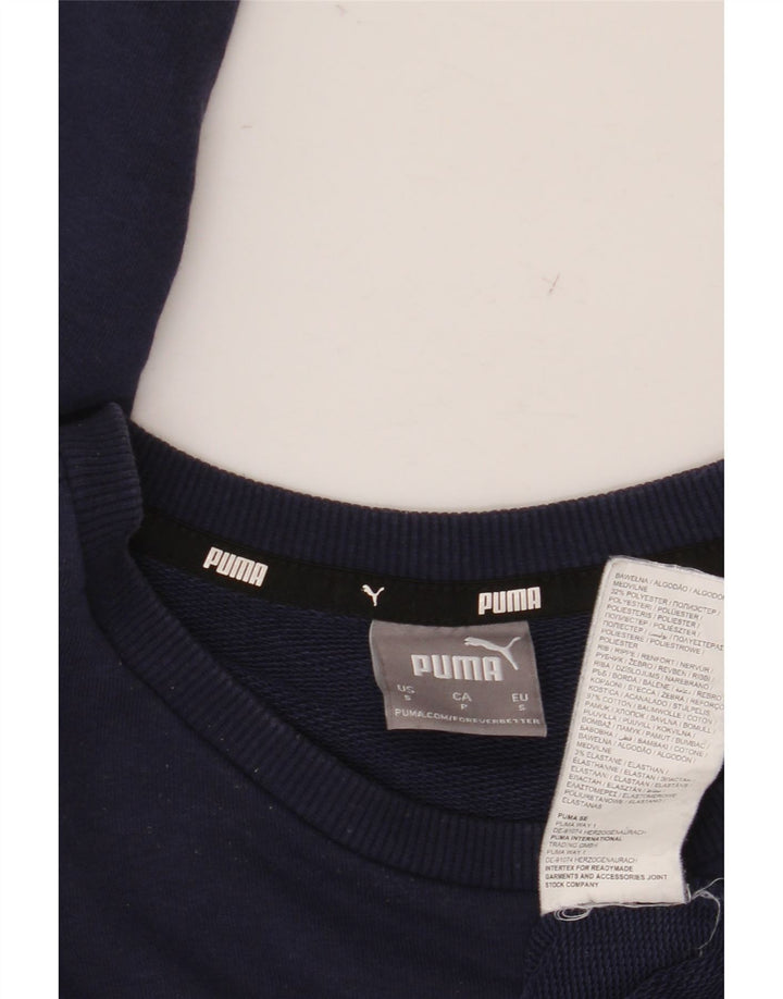 Felpa grafica da uomo Adidas piccola in cotone blu navy