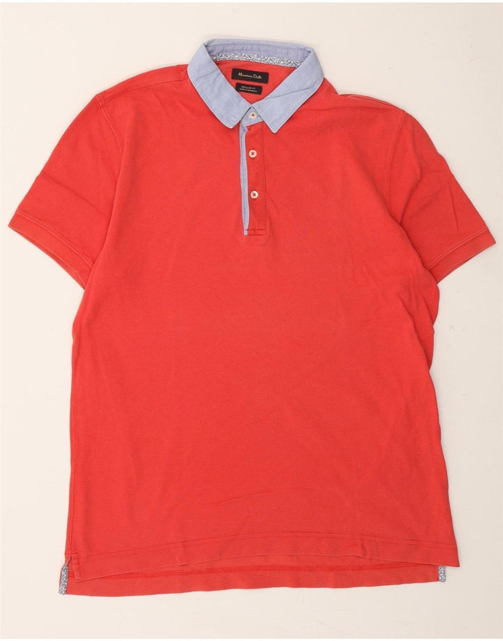 MASSIMO DUTTI Mens Regular Fit Polo Shirt Large Red Cotton Vintage Massimo Dutti and Second-Hand Massimo Dutti from Messina Hembry 