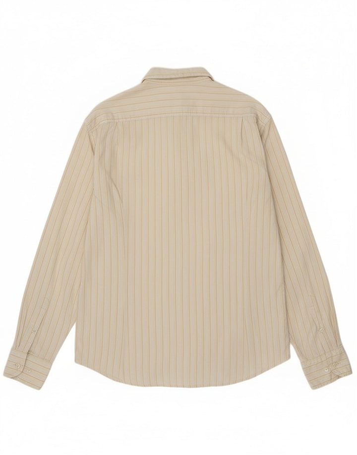 Camicia Kappa da uomo XL in cotone gessato bianco sporco