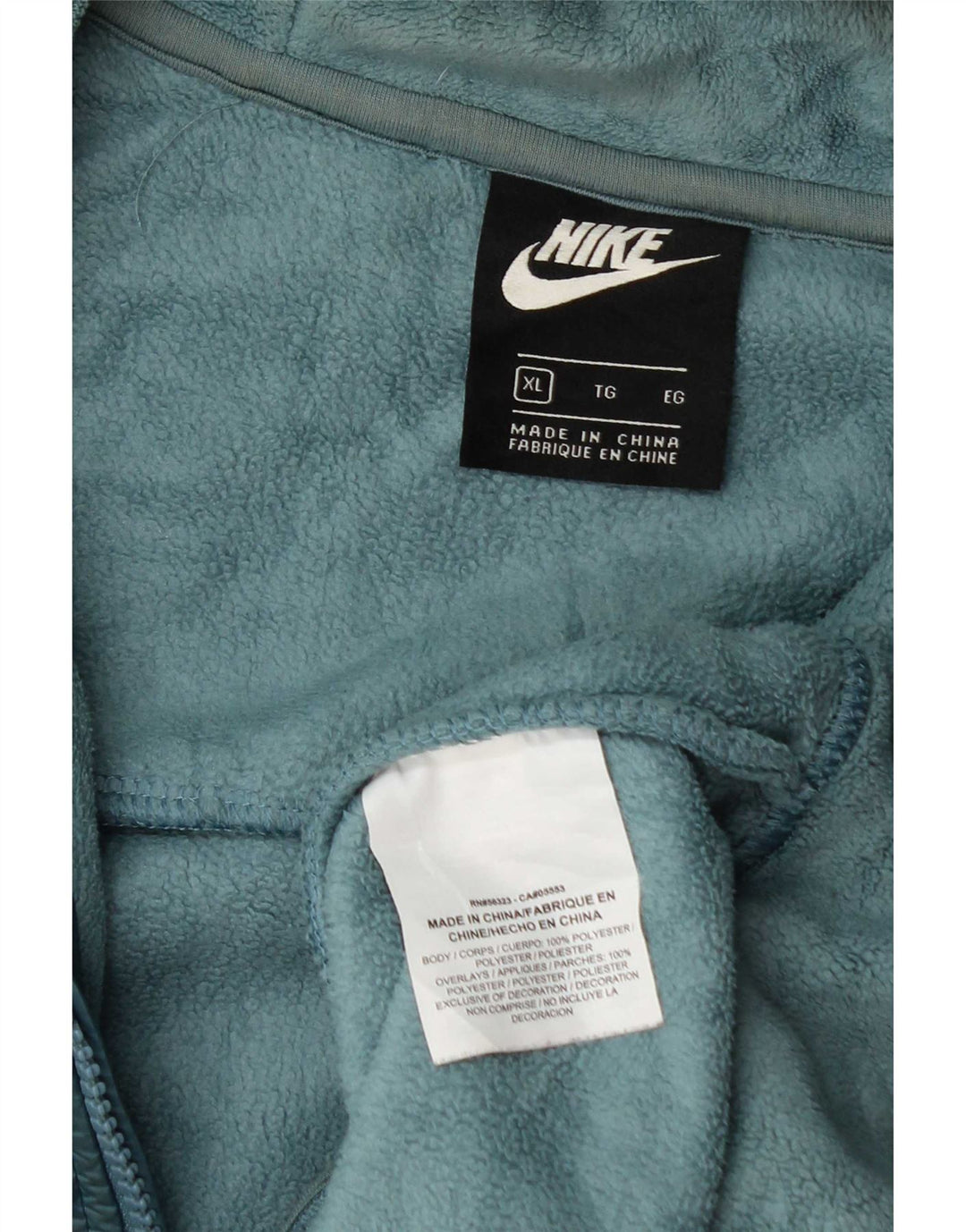 Giacca in pile con cappuccio Nike da donna UK 18 XL poliestere blu