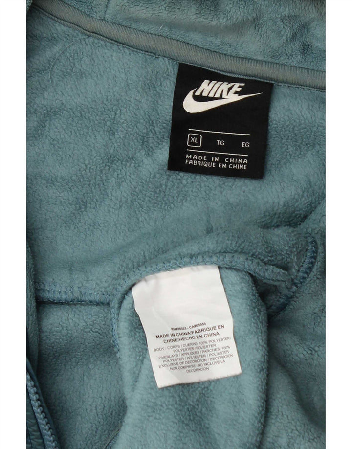 Giacca in pile con cappuccio Nike da donna UK 18 XL poliestere blu