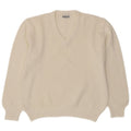 Maglione maglione con scollo a V da donna Giramondo UK 12 Cotone bianco medio