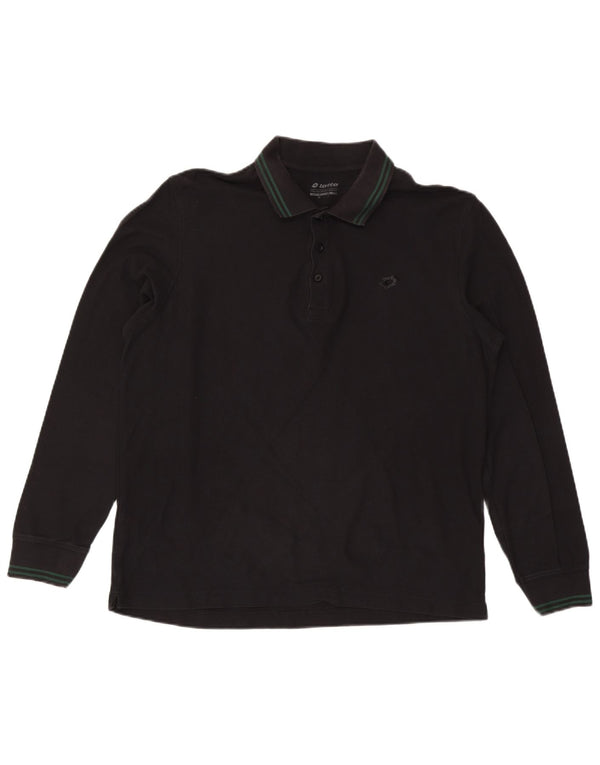 Polo da uomo a maniche lunghe LOTTO Large nera