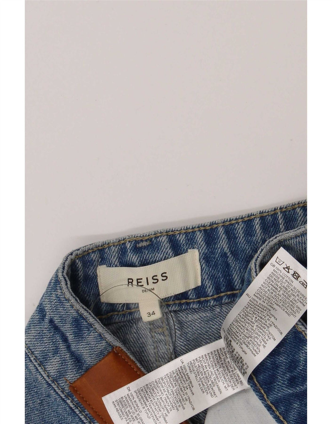 Pantaloncini di jeans da uomo Reiss W34 Large in cotone blu