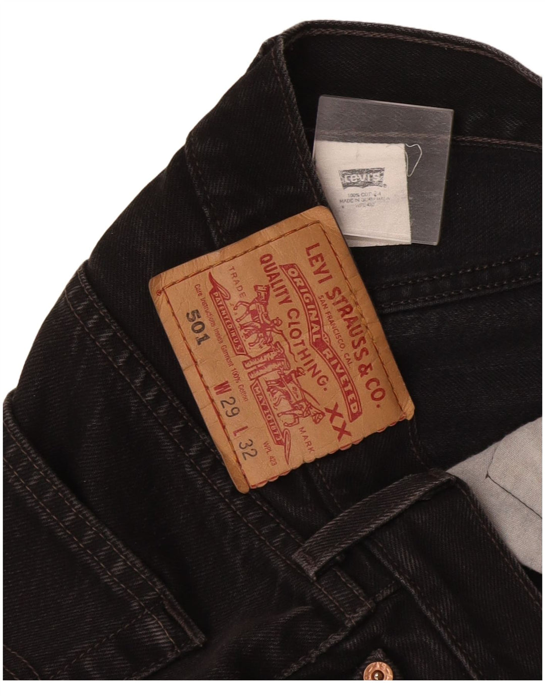 Jeans dritti Levi's 501 da donna W29 L28 cotone nero
