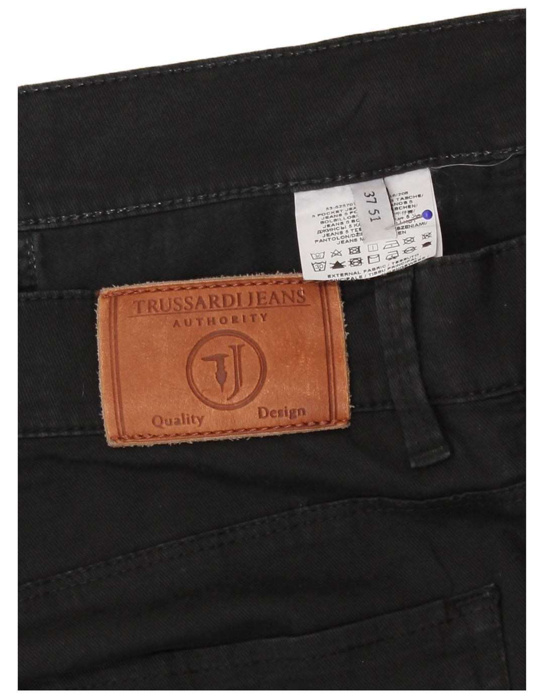 Jeans dritti da uomo Trussardi IT 51 Large W37 L28 Neri