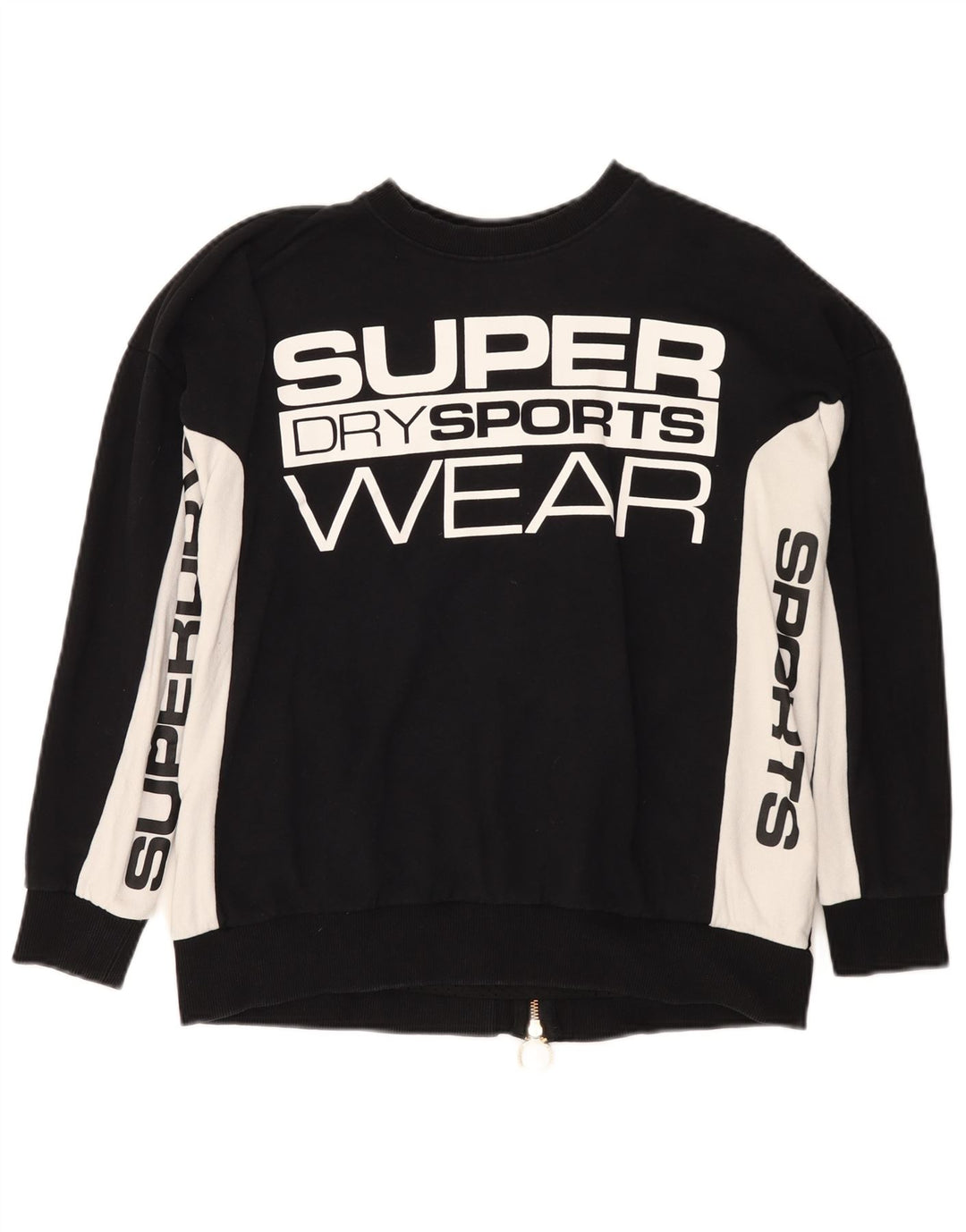 Felpa grafica da donna Superdry Jumper UK 10 Small Black Colourblock