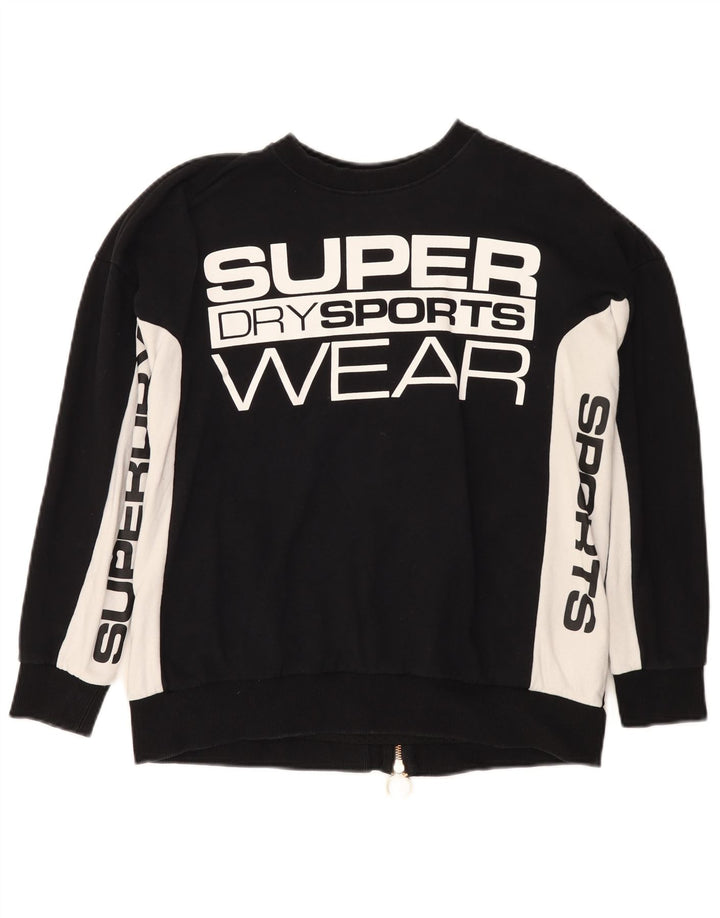 Felpa grafica da donna Superdry Jumper UK 10 Small Black Colourblock