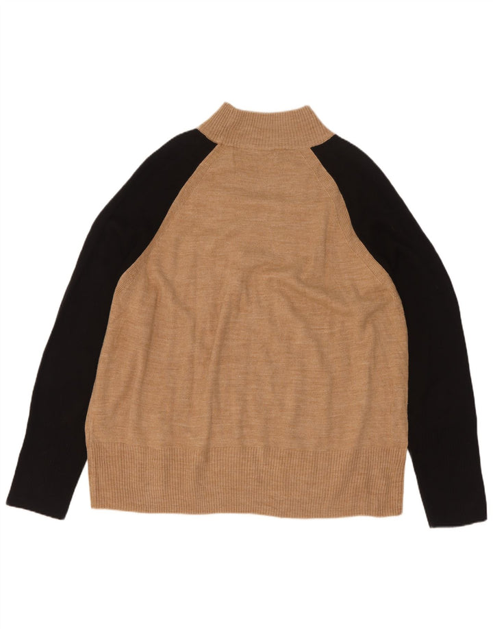 Maglione da uomo Marks & Spencer a collo alto, grande color block beige