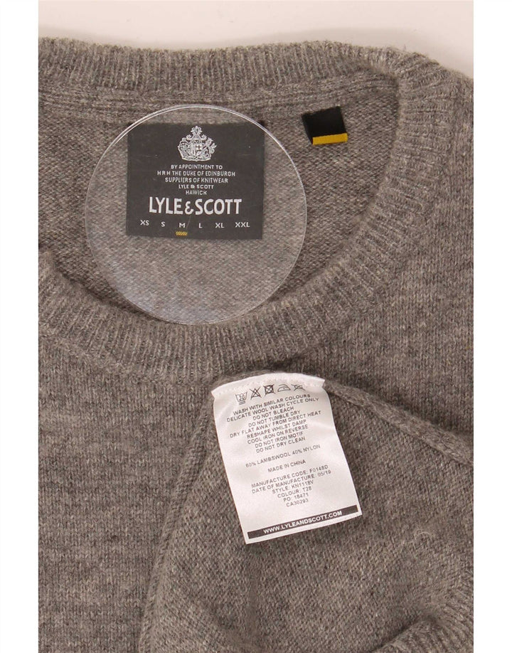 Lyle & Scott Maglione girocollo da uomo in lana d'agnello screziata grigio medio