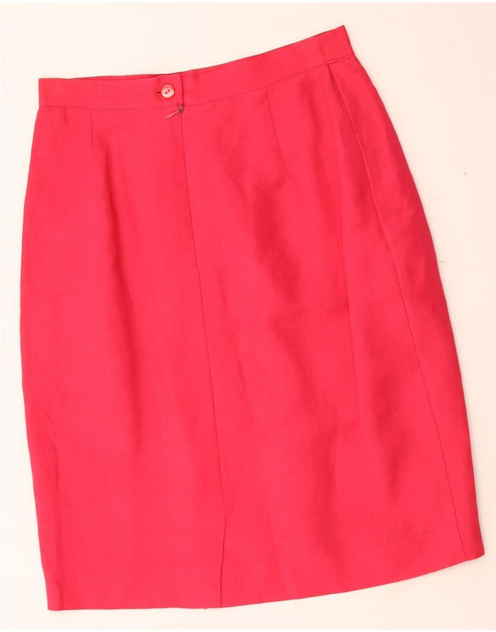 Set gonna vintage da donna a 3 bottoni e 2 pezzi, UK 12, medio, W28, lino rosso