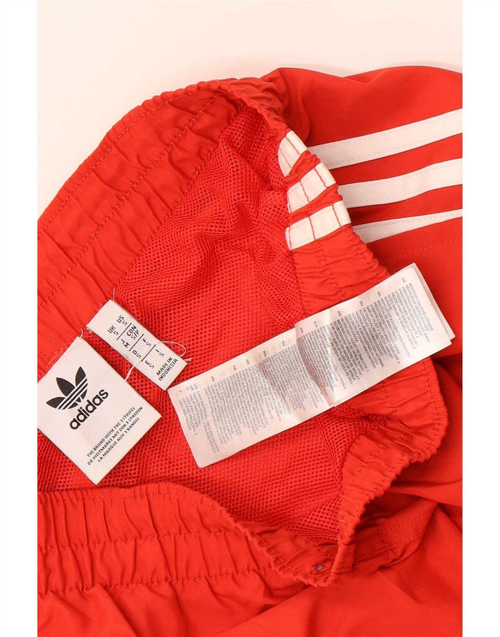 Pantaloncini sportivi Adidas da uomo piccoli in poliestere rosso
