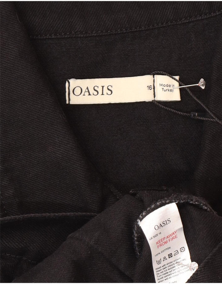 Gilet in denim da donna Oasis UK 16 grande cotone nero