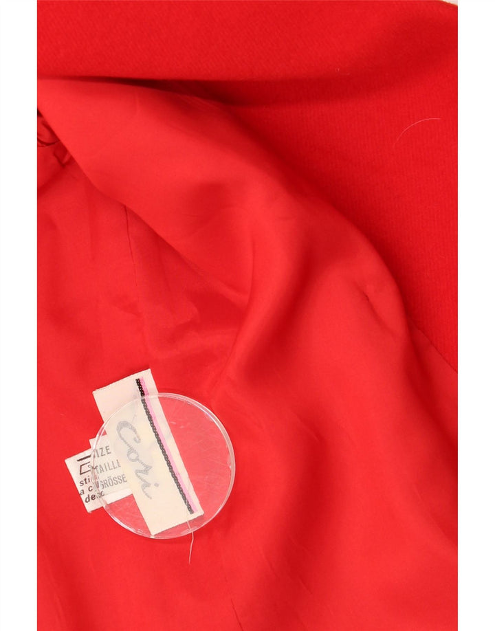 Giacca blazer doppiopetto vintage da donna UK 12 rossa media