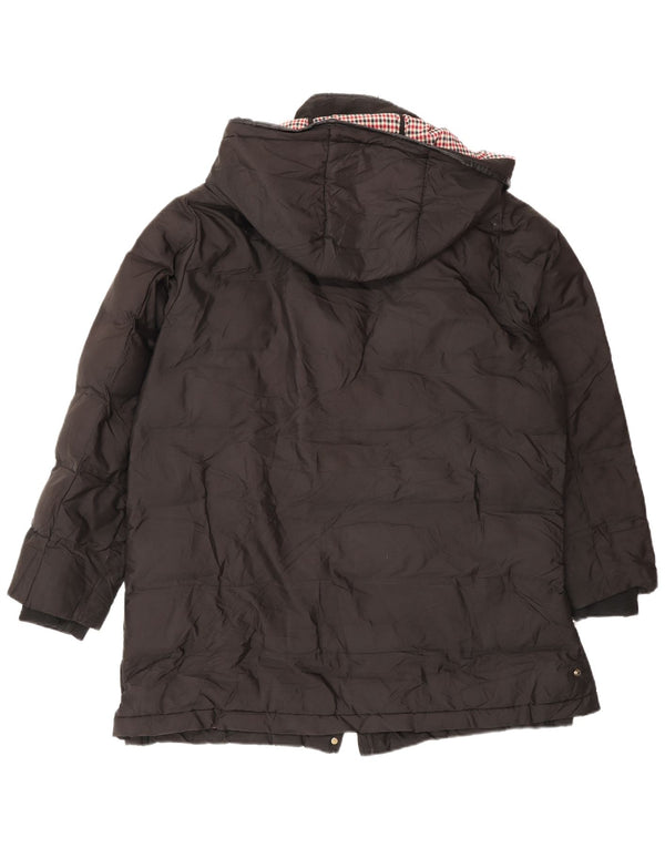 Giacca imbottita con cappuccio da donna Zara UK 16 grande nera in poliestere invernale