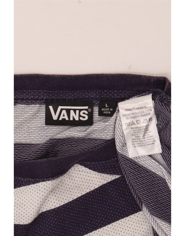 T-shirt da uomo VANS Top grande in cotone a righe blu navy