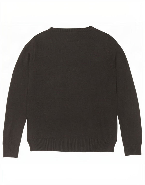Maglione maglione con scollo a barca da donna Marks & Spencer UK 10 piccolo acrilico grigio