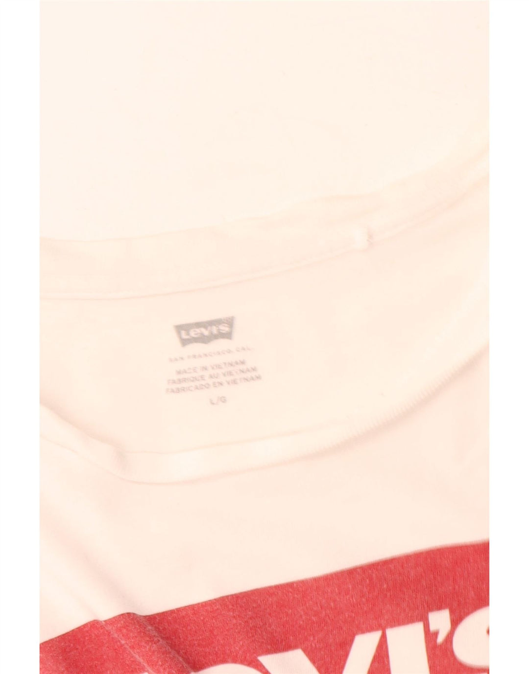 T-shirt grafica da donna Levi's Top UK 16 grande bianco sporco