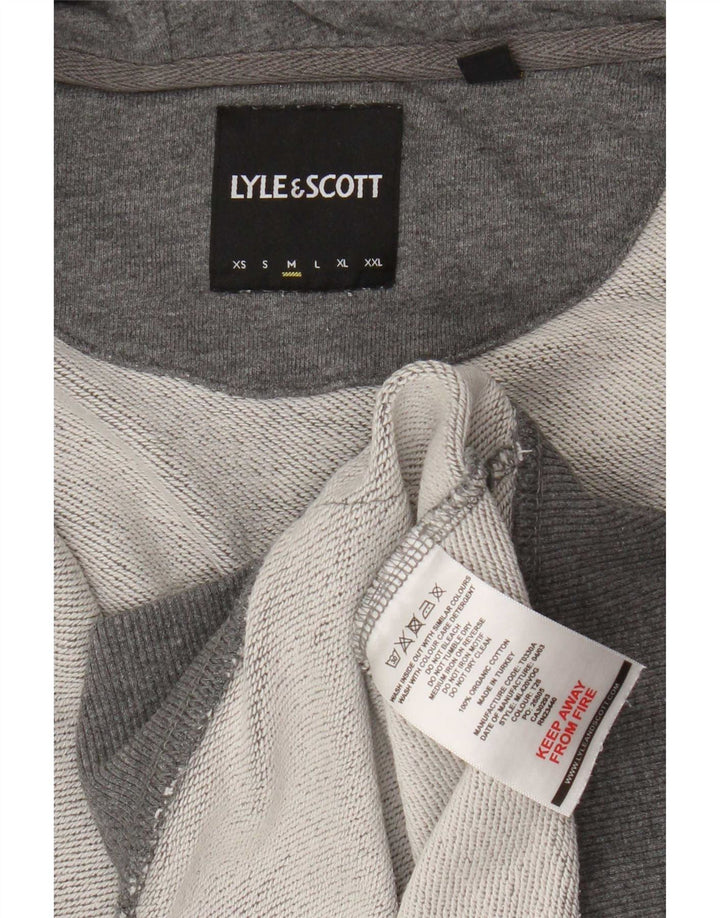 Maglione con cappuccio e zip da uomo Lyle & Scott in cotone screziato grigio medio