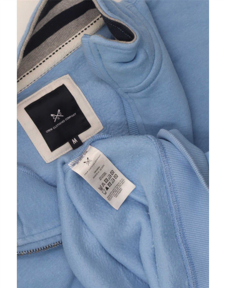 Crew Clothing Felpa con collo con zip da uomo Maglione in cotone blu medio
