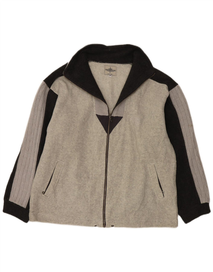 Giacca in pile lavorata a maglia da uomo Greenstone Park UK 44 2XL Blocco colore grigio