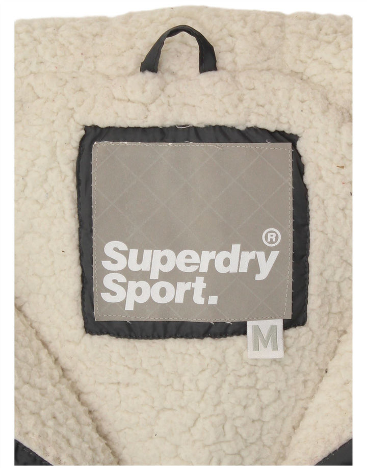 Gilet imbottito con cappuccio da donna SUPERDRY UK 14 Poliestere grigio medio