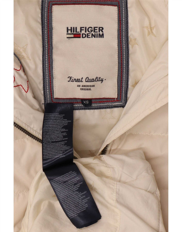 Cappotto imbottito con cappuccio da donna Tommy Hilfiger UK 6 XS poliestere bianco