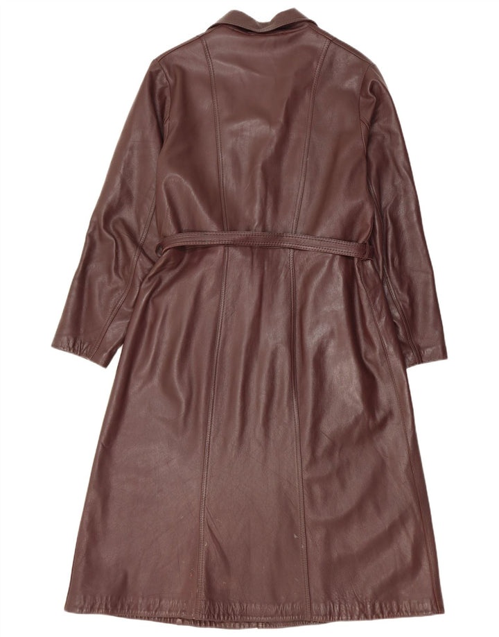 Cappotto in pelle da donna vintage UK 14 Pelle bordeaux media