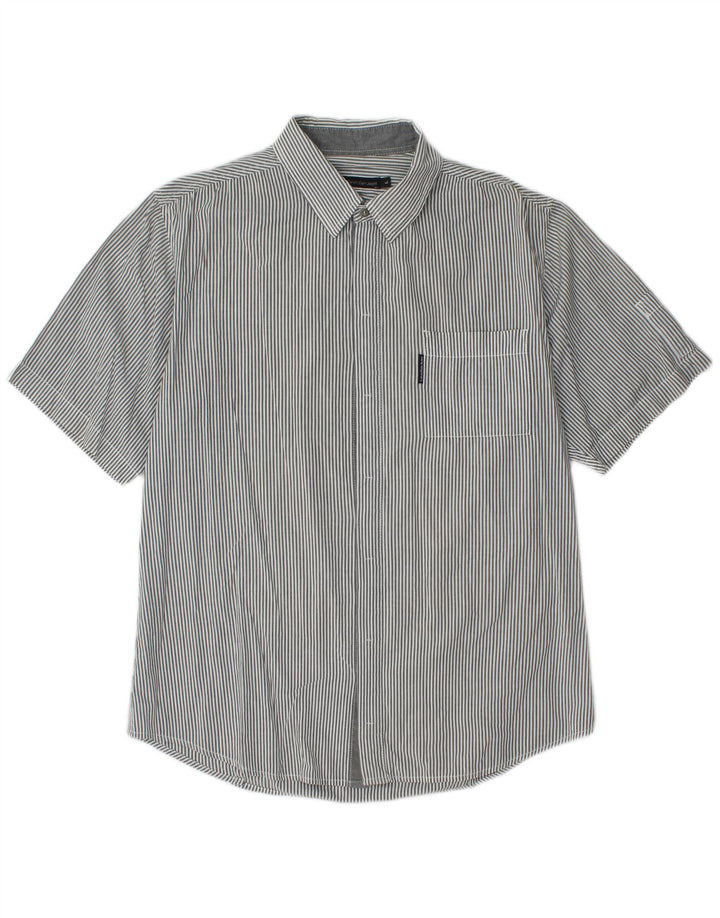 CALVIN KLEIN JEANS Camicia da uomo a maniche corte a righe grandi grigie