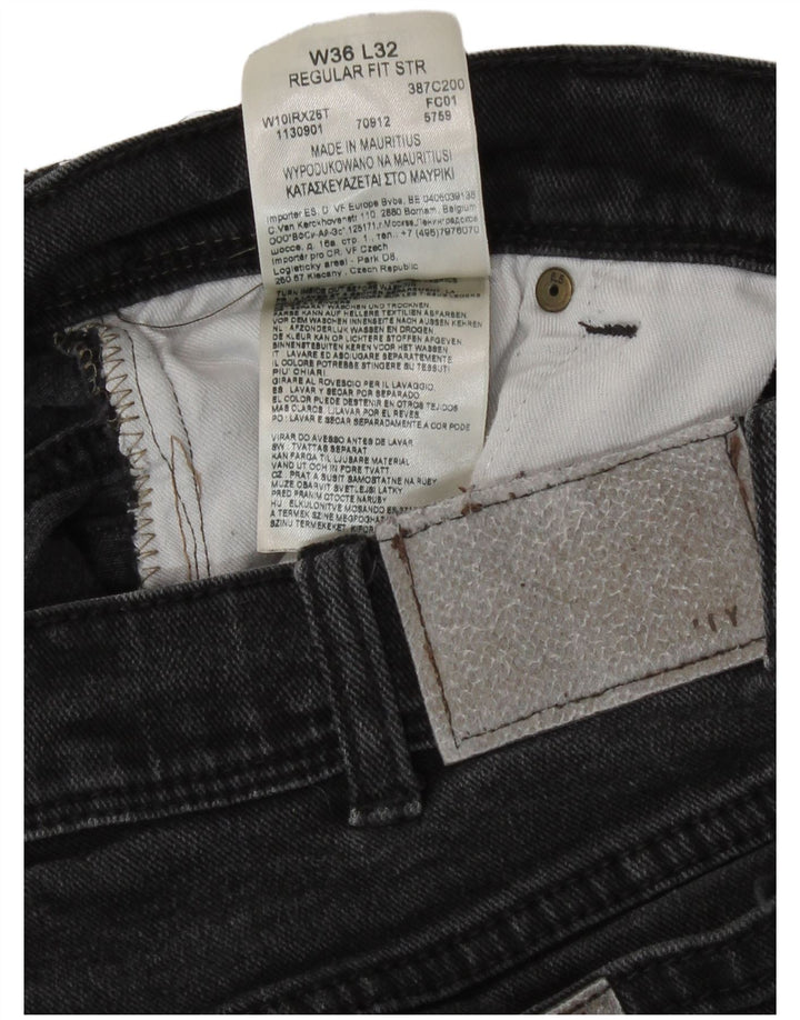Jeans dritti da uomo Wrangler vestibilità regolare W36 L32 cotone grigio