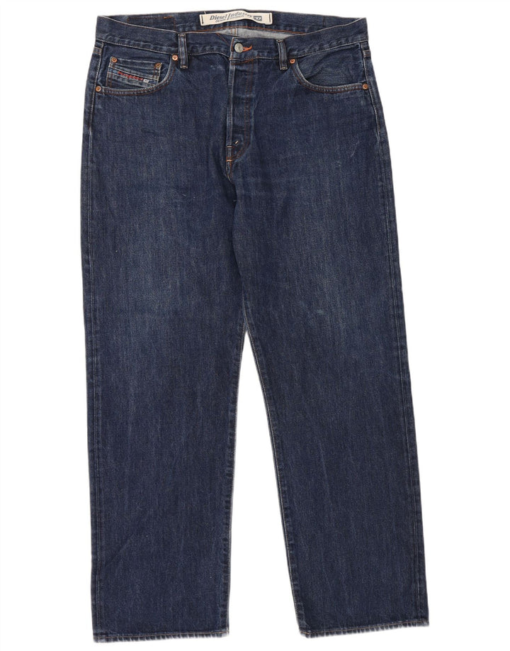 Jeans dritti da uomo Diesel W38 L30 in cotone blu navy