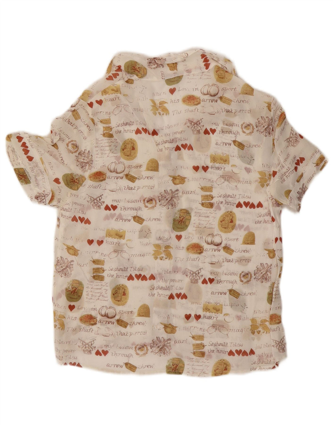 Camicetta a maniche corte con grafica vintage da donna UK 12 bianca media
