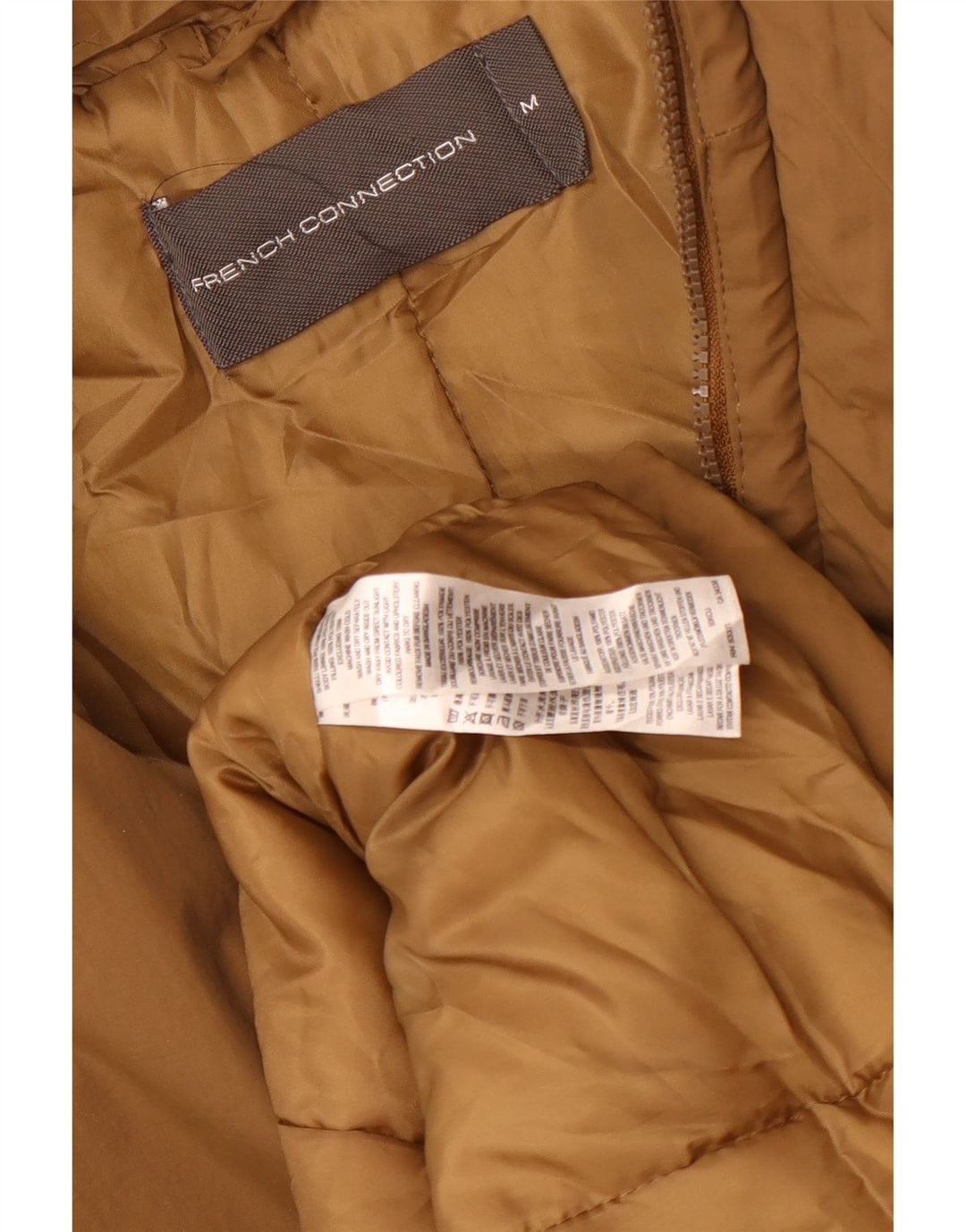 Cappotto imbottito con cappuccio da uomo French Connection UK 38 Poliammide marrone medio