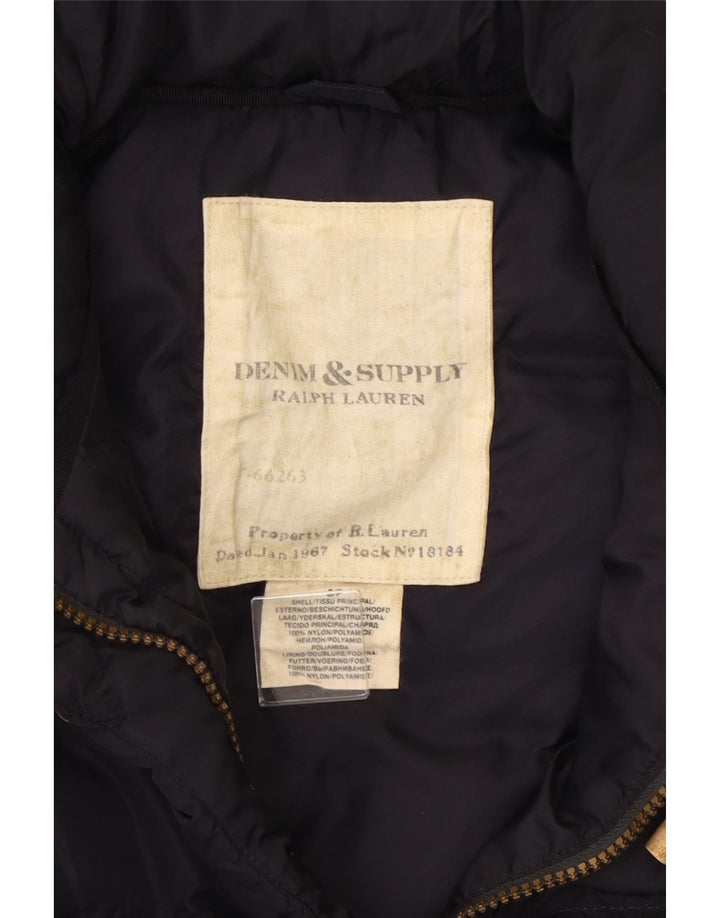 Gilet imbottito da donna Ralph Lauren UK 10 piccolo in nylon blu navy