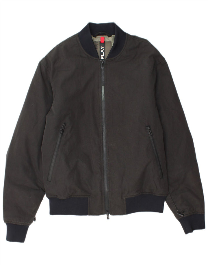 Giubbotto bomber grafico da uomo Replay UK 38 Cotone color block grigio medio