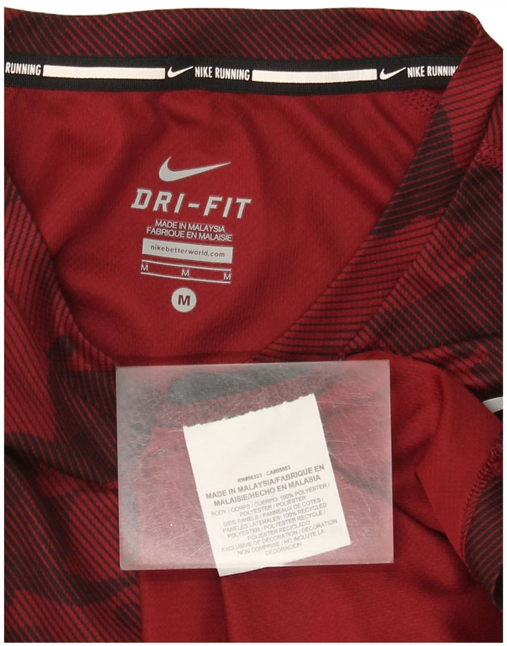 T-shirt Nike Dri Fit da uomo in poliestere mimetico rosso medio