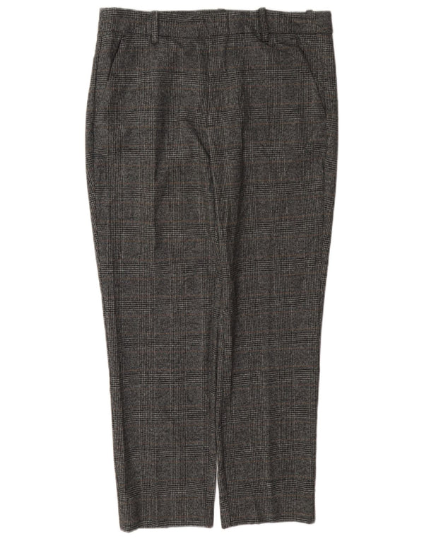 Pantaloni corti da donna Zara medi W28 L24 poliestere a quadri grigi