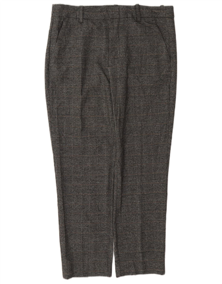 Pantaloni corti da donna Zara medi W28 L24 poliestere a quadri grigi