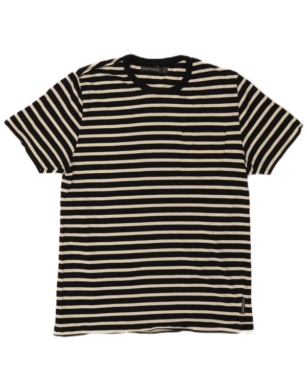 T-shirt da uomo French Connection Top in cotone a righe nere medie