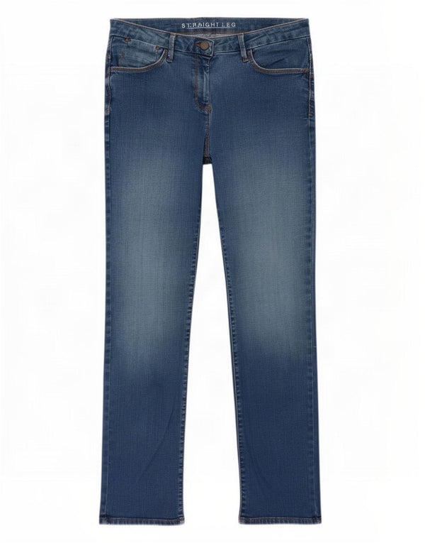 Jeans dritti da donna Marks & Spencer UK 14 Large W32 L29 Cotone blu
